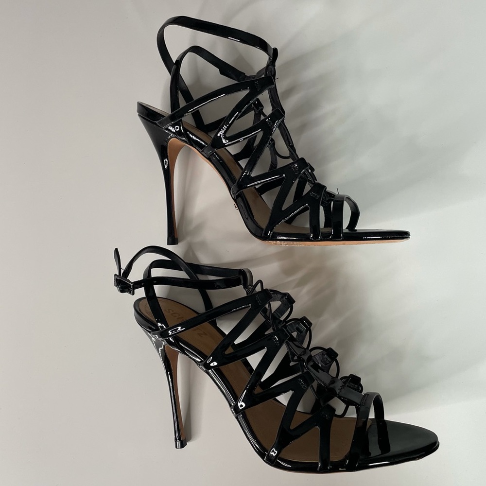 Schutz Women’s patent leather high heeled sandals size 9B